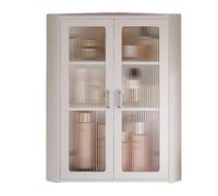 Armoire murale magnétique avec système de rangement d'angle pour salle de bain - Étagère flottante idéale au-dessus des toilettes - Blanc - 40 x 40 x 70 cm