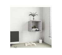 Armoire Murale, Meuble de Rangement Suspendu, Armoire Flottante Salon Salle de Séjour Maison Intérieur, Gris Béton Bois d'Ingénierie