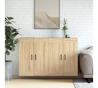 vidaXL Armoires murales 2 pcs chêne sonoma bois d'ingénierie Marron
