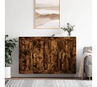 Vidaxl Armoires Murales 2 Pcs Ch¿ºne Fum¿¿ Bois D'ing¿¿Nierie Marron
