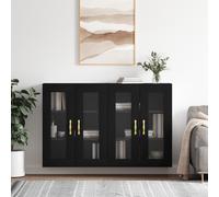 vidaXL Armoires murales 2 pcs noir bois d'ingénierie 3197898