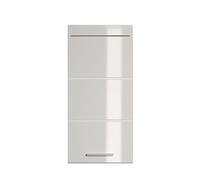 Armoire murale, meuble haut de salle de bain coloris blanc mat et blanc brillant - Longueur 37 x hauteur 77 x profondeur 23 cm - -