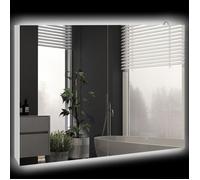 Armoire murale miroir de salle de bain - kleankin - éclairage LED - portes, 3 Niveaux Étagères Réglable - MDF - 90x15x70cm - Blanc