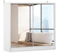 Armoire Murale Miroir Salle de Bain - HOMCOM - 48x14x45cm - Blanc - 2 étagères