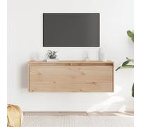 Armoire Murale Noir 100x30x35 cm Bois de Pin Massif Flottante Meuble vidaXL
