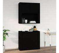 vidaXL Armoire murale Noir 80x33x80 cm Bois d'ingénierie