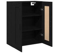 vidaXL Armoire murale 69,5x34x90 cm noir bois d'ingénierie 3 compartiments avec poignées