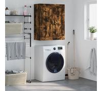 vidaXL Armoire murale meuble flottant 3 compartiments avec poignées, Chêne fumé Bois d'ingénierie