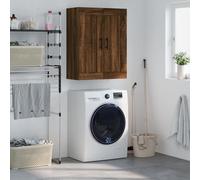 vidaXL Armoire murale Placard suspendu 3 compartiments poignées Chêne marron