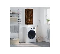 vidaXL Armoire Murale, Placard Suspendu avec 3 Compartiments et Poignées, Meuble Flottant avec Rangement Salon Chambre, Chêne Fumé Bois d'Ingénierie Marron G