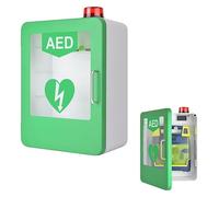 Armoire Murale pour Défibrillateur DEA - Accès Rapide avec Alarme Sonore et Visuelle, Sécurisée pour Établissements Publics, Design Ergonomique Vert (48cm x 38cm x 20cm)