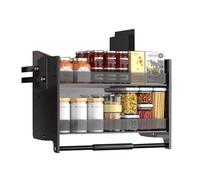 Armoire murale robuste à 2 niveaux avec capacité de charge de 15 kg, panier de levage pour placard, bar, café, armoire de rangement avec dimensions 410 x 260 x 540 mm