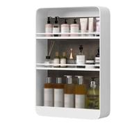 Armoire Murale Salle de Bain Acier au Carbone Étagère de Rangement de Salle de Bain À Plusieurs Niveaux Installation Facile Grande Capacité de Rangements Armoire Cuisine Rangement(White,40x8x60cm)