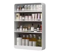 Armoire Murale Salle de Bain Acier au Carbone Étagère de Rangement de Salle de Bain À Plusieurs Niveaux Installation Facile Grande Capacité de Rangements Armoire Cuisine Rangement(White,50x8x70cm)