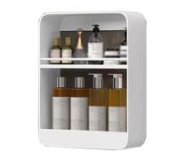 Armoire Murale Salle de Bain Acier au Carbone Étagère de Rangement de Salle de Bain À Plusieurs Niveaux Installation Facile Grande Capacité de Rangements Armoire Cuisine Rangement(White,30x8x40cm)