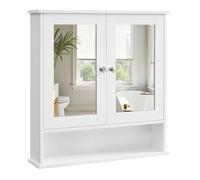 Armoire Murale Salle de Bain avec 2 Portes et Miroirs - VASAGLE - Blanc - 56 x 13 x 58 cm