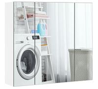Armoire Murale Salle de Bain avec 3 Miroirs - Yaheetech - Placard de Rangement Toilettes - Étagère Hauteur Réglable