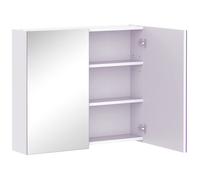 HomCom Armoire murale salle de bain 70 x 60 cm – miroir – étagère réglable – blanc