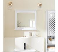 Armoire murale salle de bain avec miroir - SOBUY - 60x6x53,5 cm - Blanc - MDF E1 et verre - Étagère intégrée