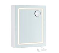 Armoire Murale Salle de Bain - VASAGLE - LED - Anti-buée - Miroir Grossissant - Blanc - 50x16,5x60 cm