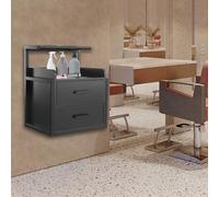 Armoire murale Shiyinge pour salon de coiffure, armoire basse, table de coiffure, noir, moderne, rectangulaire, petit, 2 tiroirs, 1 étage ouvert, montage mural, 40 x 30 x 48 cm, 9 kg, noir