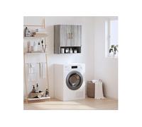 vidaXL Armoire Murale, Placard Suspendu avec Rangement, Meuble Flottant de Salon Salle de Séjour Intérieur, Moderne, Sonoma Gris Bois d'Ingénierie