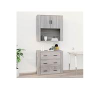 Armoire murale Sonoma gris 80x33x80 cm Bois d'ingénierie816590
