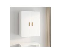 Vidaxl Armoire Murale Suspendue Blanc Brillant 69,5x34x90 Cm Multicolore