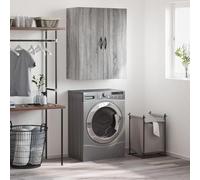 Armoire Murale Suspendue de Rangement, Sonoma Gris 69.5x34x90 cm, en Bois d'ingénierie Robuste, 3 Portes avec poignées Fer, pour Salon et Chambre, Design élégant Intemporel