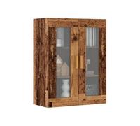 vidaXL Armoire murale suspendue Vieux bois 69,5x34x90 cm en verre Multicolore