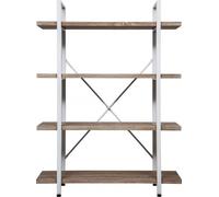 Armoire murale Tough métal bois design industriel bibliothèque ouverte 140 cm haut blanc