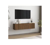 Vidaxl Armoire Murale Tv Chêne Marron 120x30x30 Cm Bois D'ingénierie Marron