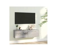 Armoire murale TV Sonoma gris 100x30x30 cm Bois d ingénierie