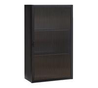 Armoire murale Zundert avec porte en verre strié 60 x 35 x 15 cm acier noir