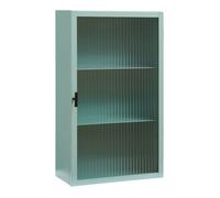 Armoire murale Zundert avec porte en verre strié 60 x 35 x 15 cm acier vert menthe