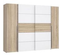 Armoire NARAGO Décor Chene Sonoma et mat 2 portes coulissantes 2 portes battantes L G