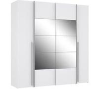 Armoire NARAGO Décor mat 2 portes coulissantes miroir 2 portes battantes 2 pende
