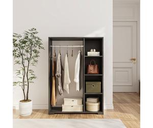 Armoire Nesbyen avec 4 compartiments de stockage 123 x 90 x 30 cm anthracite