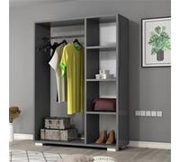 Armoire Nesbyen avec 4 compartiments de stockage 123 x 90 x 30 cm anthracite [en.casa] Gris G