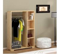 Armoire Nesbyen avec 4 compartiments de stockage 123 x 90 x 30 cm effet chêne