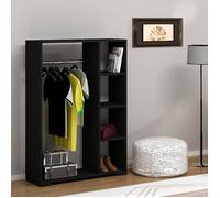 Armoire Nesbyen avec 4 compartiments de stockage 123 x 90 x 30 cm noir