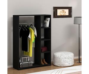 Armoire Nesbyen avec 4 compartiments de stockage 123 x 90 x 30 cm noir