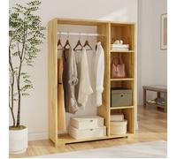 Armoire Nesbyen avec 4 compartiments de stockage 126 x 90 x 30 cm effet chêne