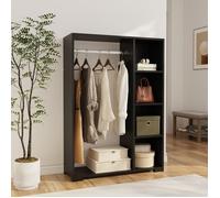 Armoire Nesbyen avec 4 compartiments de stockage 123 x 90 x 30 cm noir