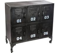 armoire noire 6 portes "Sevin" - métal - Atmosphera créateur d'intérieur