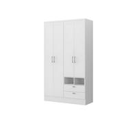 Armoire ODILON - 4 portes & 2 tiroirs - L.120 cm - Blanc