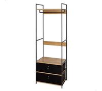 Armoire Ouverte - AKTIVE - Max Home 18433 - 2 Tiroirs en Tissu - Acier et Mélamine - Noir