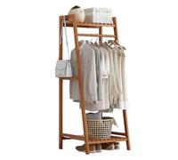 Armoire ouverte en bois pour chambre à coucher, armoire de rangement avec étagères et rails pour une organisation efficace des vêtements
