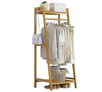 Armoire ouverte en bois pour chambre à coucher, armoire de rangement avec étagères et rails pour une organisation efficace des vêtements