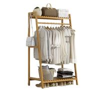 Armoire ouverte en bois pour chambre à coucher, armoire de rangement avec étagères et rails pour une organisation efficace des vêtements
